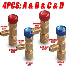 2Pcs Refrigerant Charging Valve Set Brass Low Loss HVAC Fittings 1/4 & picture