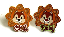 DISNEY 2007 CHIP AND DALE CUTIE CUTIES FLOWER GLITTER PINS LIMITED EDITION 2400 picture