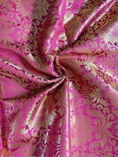 New 5.47 Yards of Magenta and Gold Brocade Fabric picture
