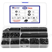 1350 Pcs Nylon Flat Washers Assortment Kit, Black Nylon Washers for Screws and picture