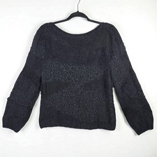 VTG Selene Italian Hand Knitted Sweater Women Size 14 Textured Wool Angora Blend picture