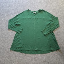 J Jill Top Womens Size XL Green Thermal Waffle Knit Pockets Long Sleeve Capsule picture
