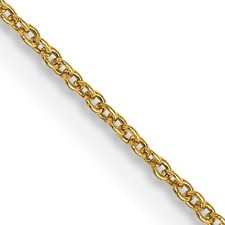 Leslie's .8mm Round Cable Chain Necklace Real 14k Yellow Gold 22 inch Solid picture