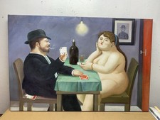 My Friend Oil Painting, Homage to Botero, Large 36 x 24” Unframed picture