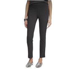 Chico's Pull-on Trousers Women Size 1R Black Stretch Tapered  Leg Slant Pockets picture