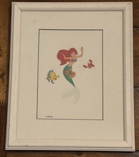 Vintage Disney Little Mermaid Framed Ariel 9x11 picture
