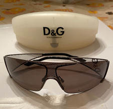 D&G Dolce & Gabbana Men’s Shield Sunglasses Black Metal Frame Gray Tinted picture