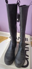 GANNI S1913 Rubber Tall City Boots Black EU 44 Knee High Lug Sole NEW w/ Box picture