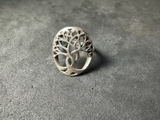 2.86g Vintage Sterling Silver 925 Tree of Life Cutout Ring Boho Nature M Size 6 picture