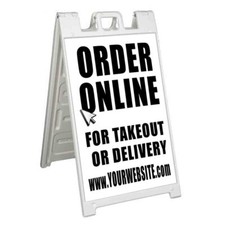 CUSTOMIZABLE ORDER ONLINE Signicade 24x36 Aframe Sidewalk Sign Banner Decal picture