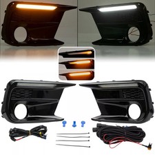 LED Switchback White Amber Fog Light Bezel Upgrade For Subaru WRX STI 18-21 picture