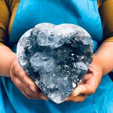 3.78LB Natural Blue Celestite Geode Quartz Crystal Mineral Specimen Healing picture