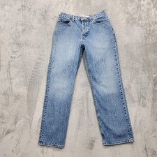 Vintage Gap Jeans Womens 4 Blue High Rise Loose Ankle Relaxed Button Fly Denim picture