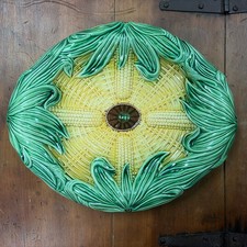 Antique Adam’s & Bromley Majolica Platter Corn Pattern 13