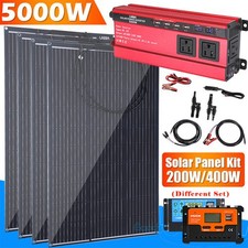 5000W Solar System &200W 400W Solar Panel Power Station 12V RV Farm Home Shed picture