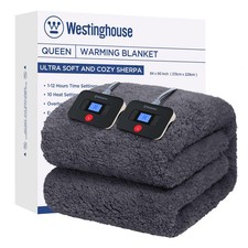 Westinghouse Electric Blanket with 10 Heat Settings, Auto-Off, Queen, 84