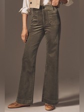 NWT Maeve x Anthropologie Colette Full Length Wide Leg Corduroy Pant Size 33T picture