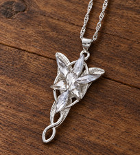 The Lord of the Rings Arwen Evenstar Pendant Necklace Crystal Silver Chain picture