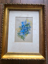 Pearl Romback Signed Original Floral Watercolor Still Life 1976 Matted Framed picture