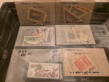 SIX  Chinese Stamp SETS - 5 from the 1950's in Original H.E. Harris Envelopes picture