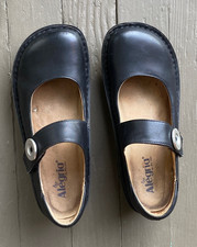 Alegria Paloma Black Nappa Leather Mary Jane Shoes Sz 41 / 1.5 - 11 comfort shoe picture