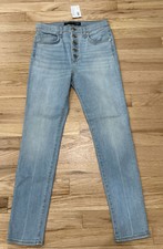 NWT $225 VERONICA BEARD JEANS Debbie 10” Skinny High Rise Exposed Button Sz 26/2 picture