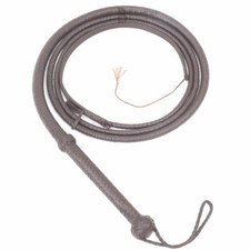 Indiana Jones 6, 8, 10, 12 Feet 8 Strands Brown Cowhide Real Leather Bullwhip picture
