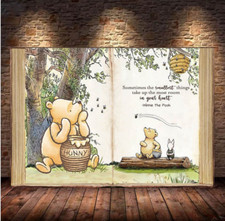 Classic Baby Shower Winnie the Pooh Book Backdrop Wood Background Photo Decor picture