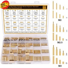 480Pcs M2 M2.5 M3 Motherboard Standoffs&Screws&Nuts Kit, Hex Male-Female Brass picture