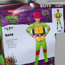 Nickelodeon TMNT Mutant Mayhem Raph Costume S (6/7) Jumpsuit Shell Mask picture