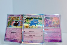 Gengar Haunter Gastly 151 Evolution Line Komiya Art Holo Reverse Holo NM Set 3 picture