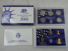 2001-S US Mint Proof Set 10 Coin Set OGP Original Government Packaging COA picture