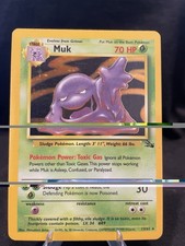 1999 Pokemon TCG Muk 13/62 Fossil Unlimited Holo Rare EN MP picture