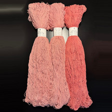 VTG TESS' DESIGNER YARNS 100% Raw Silk - 3 Hanks 900 Yds Coral, Terracotta - NOS picture