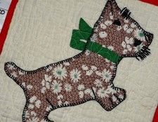 Vintage / Antique Scotty Dog Applique Cutter Quilt Block Piece Scottie Dog Puppy picture