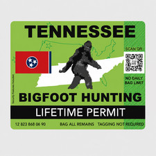 Tennessee Bigfoot Hunting Permit Sticker picture