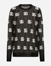 Dolce & Gabbana Women's Black/White Mesh DG Logo Pullover Sweatshirt S picture