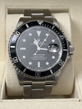 Rolex Submariner Date BLACK Stainless Steel 40mm 16610 Oyster Date Watch picture