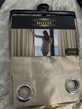 Grand Palace Hotel Beige Polyester Grommet Curtain Panel 54x84 Light set of 2 picture