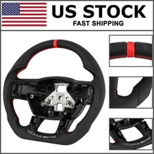 Full Premium Perforated Leather Steering Wheel For 2015-20 Ford F150 Flat Bottom picture