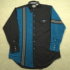 Vintage Cumberland Outfitters 90s Western Pearl Snap Shirt XL Colorblock Rodeo picture