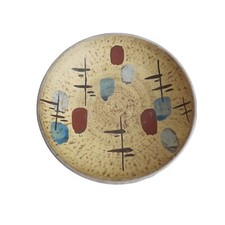 Vtg MCM Ü-Keramik Übelacker Asian Abstract Trinket Dish Wall Decor West Germany picture