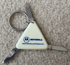 Vintage Motorola 3 in 1 Multi Tool Keychain Pocket Knife File Opener Screwdriver picture