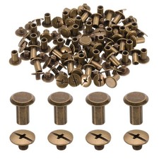 uxcell 50set M5 x 9mm Chicago Screw Metal Phillips Head x 9mm, Bronze picture