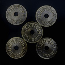 Gretsch Reproduction Drum Badge Round Badge SNARE Drum Aged Vintage 60s 5/16th picture