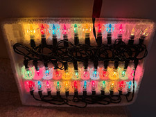 Vintage Kmart Deluxe Easy Trim 35 Flower Petal Miniature Lights Gold Box Vtg picture