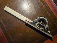 Vintage L.S. Starrett No. 490 12” Bevel Protractor No. 4 Rule Machinist Tool picture