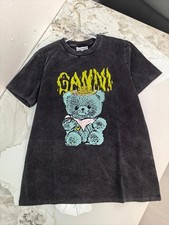 Ganni Women's Gray bear Graphic Short Sleeve Crewneck T-Shirt picture