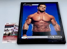 Chris Benoit Autographed 8x10 Magazine Page JSA Certified with Frame picture