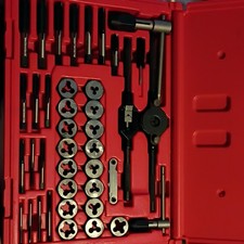 MAGNA 40pc High Speed Steel Tap & Die Set Metric/Standard Red Case 96501 picture